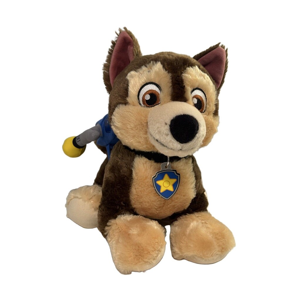 Build-A-Bear Workshop Chase PAW Patrol Plush Toy Dog Small Backpack Star Badge